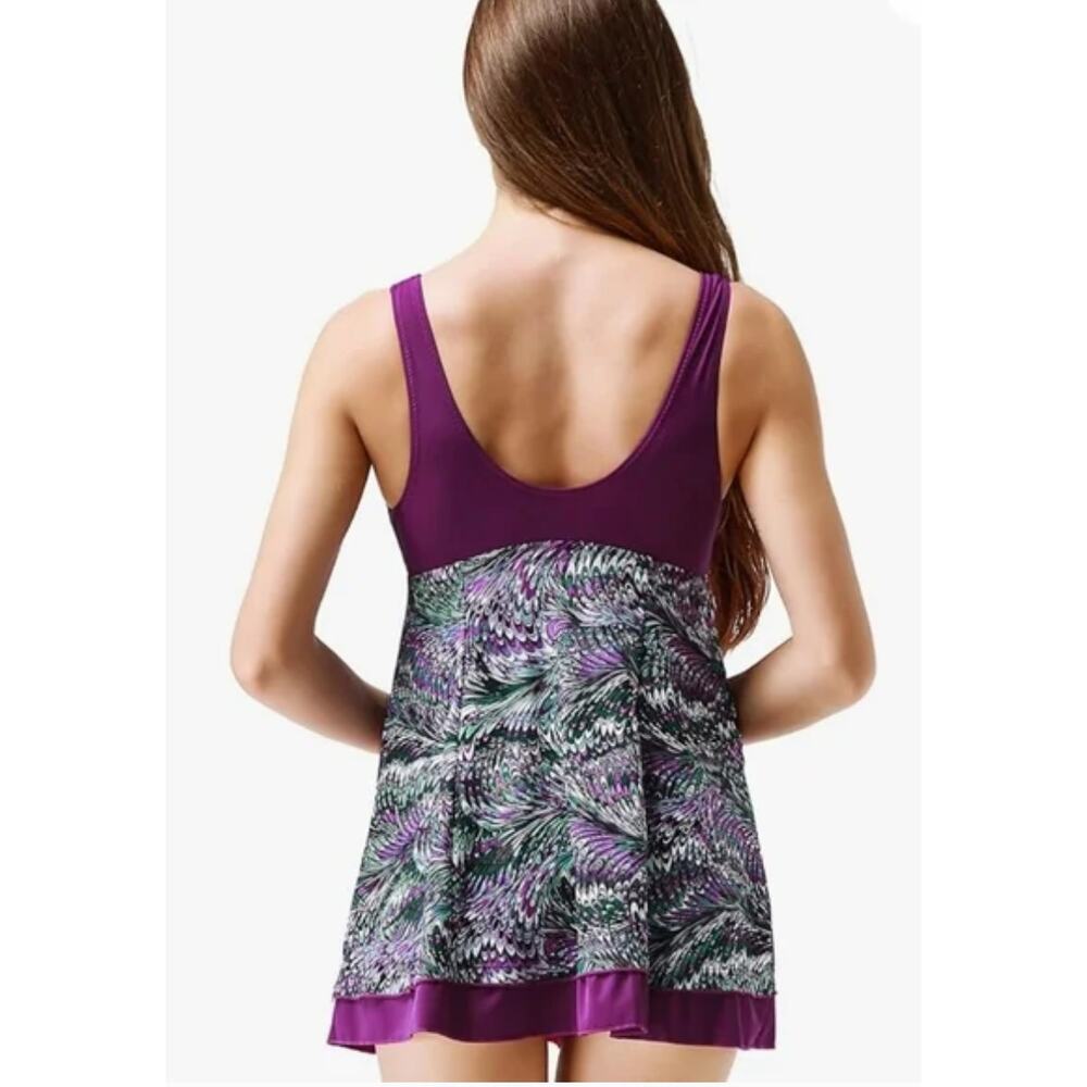 Wantdo Modest Swim Dress One Piece Purple size 10 - Picture 3 of 7